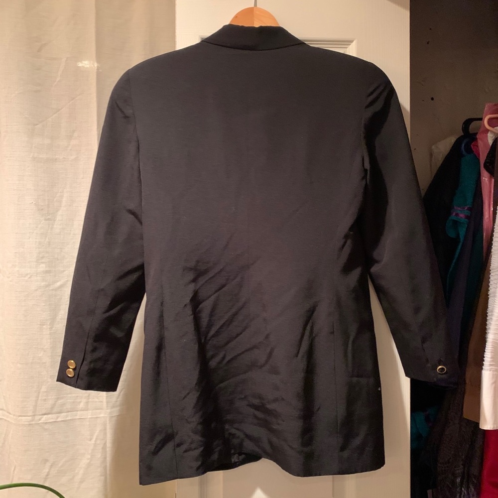 • vintage black blazer gold button • - Picture 3 of 14